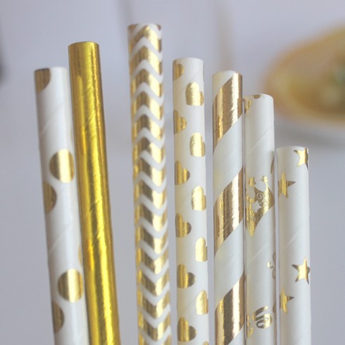 Color Coated Paper Straws - Biodegradable Disposable Drinking Straws for Parties