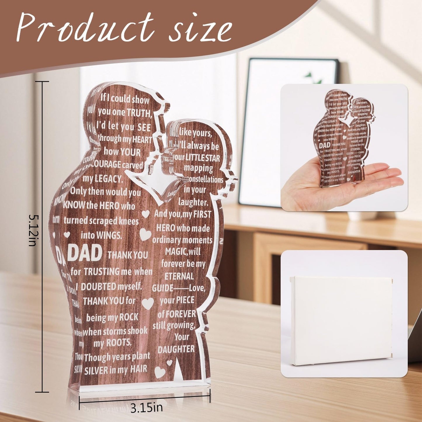 Heartfelt Acrylic Plaque for Dad - Father's Day Gift