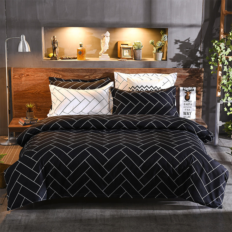 Three-Piece Bedding Set with Quilt Cover and Pillowcases - Multiple Sizes & Patterns