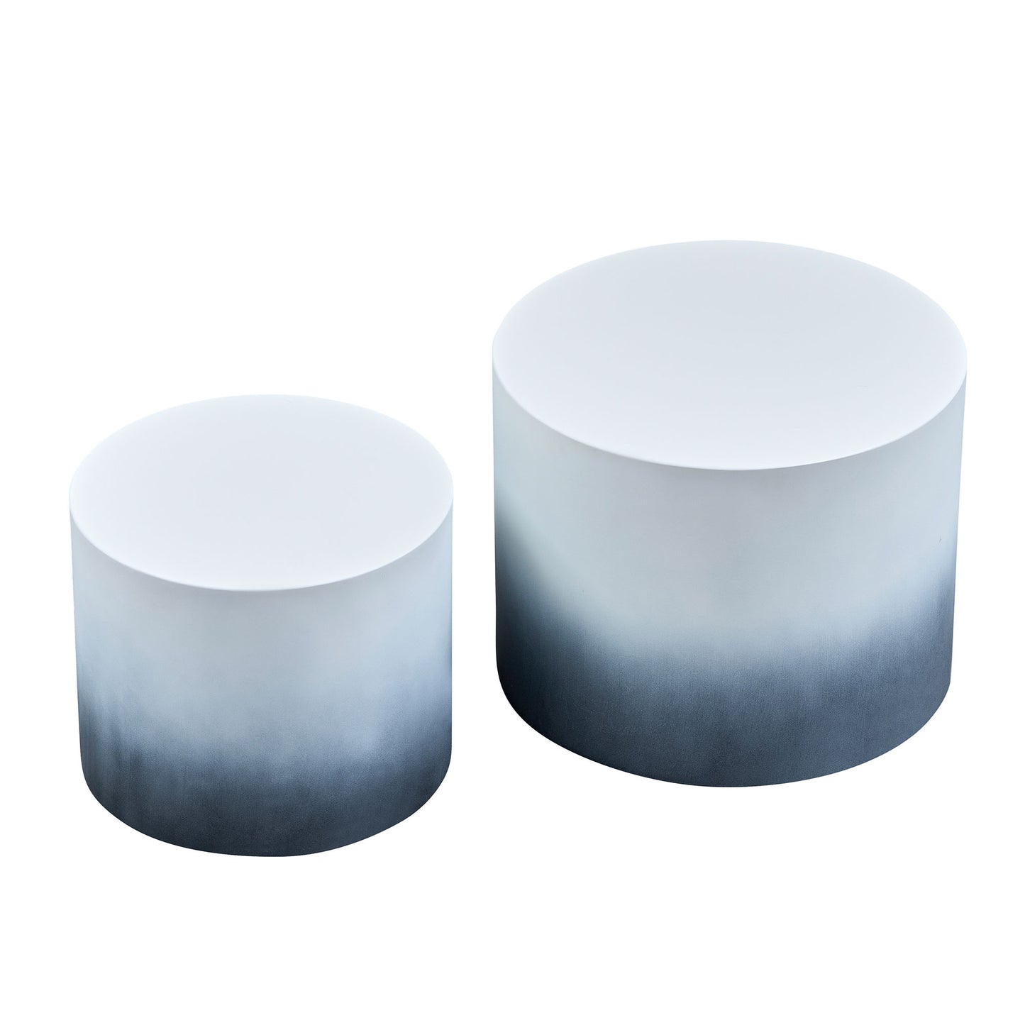 Nesting Coffee Table Set of 2 - Black & White MDF Side Tables