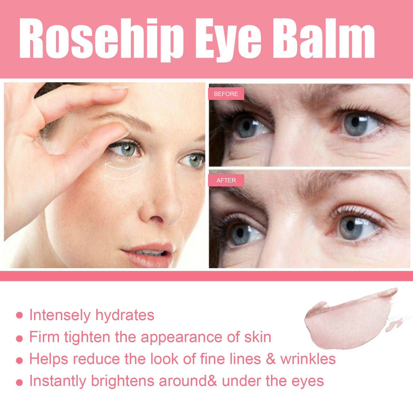 Rose Fruit Eye Cream Stick for Fine Lines & Eye Bags - 3g