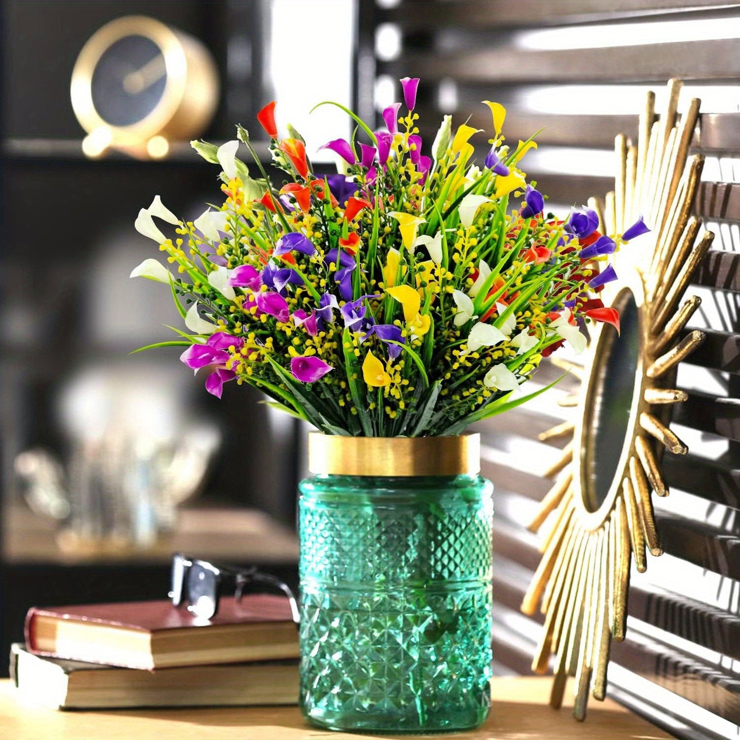 Artificial Calla Lilies - UV-Resistant Faux Flowers, 5 Mixed Colors