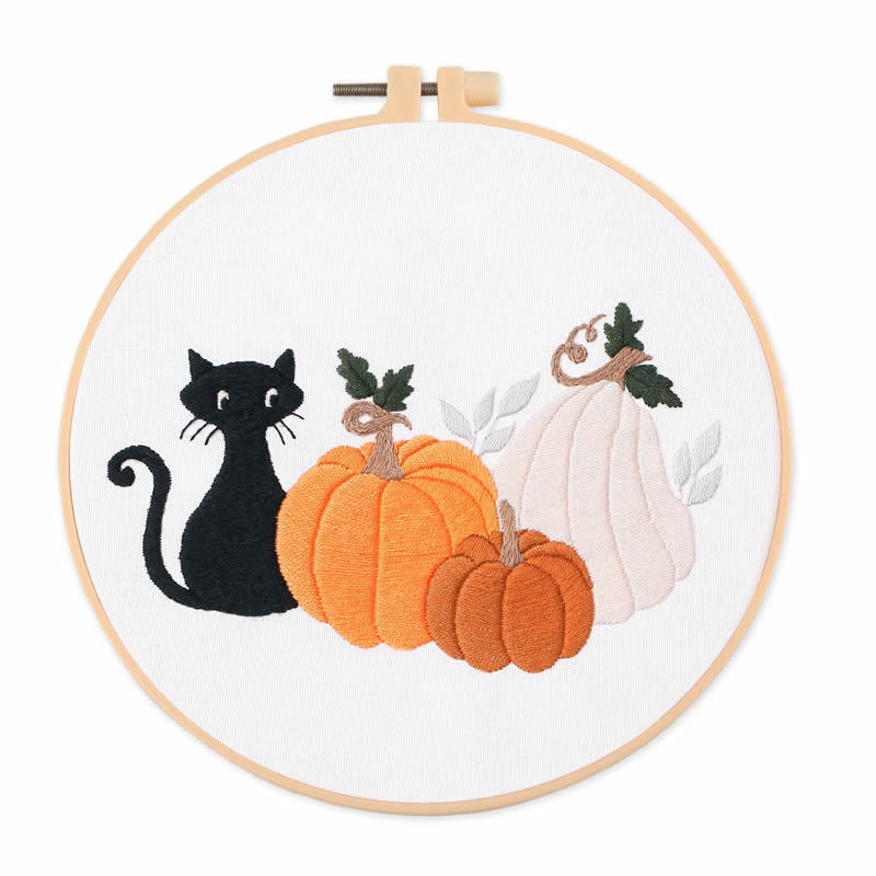 Embroidery DIY Kit for Halloween Home Decor - Beginner Material Set with Frame