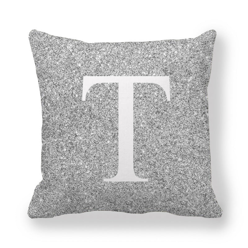 Gray Shading Encrypted English Letters Pillow Cover 45x45cm Fabric Home Decor
