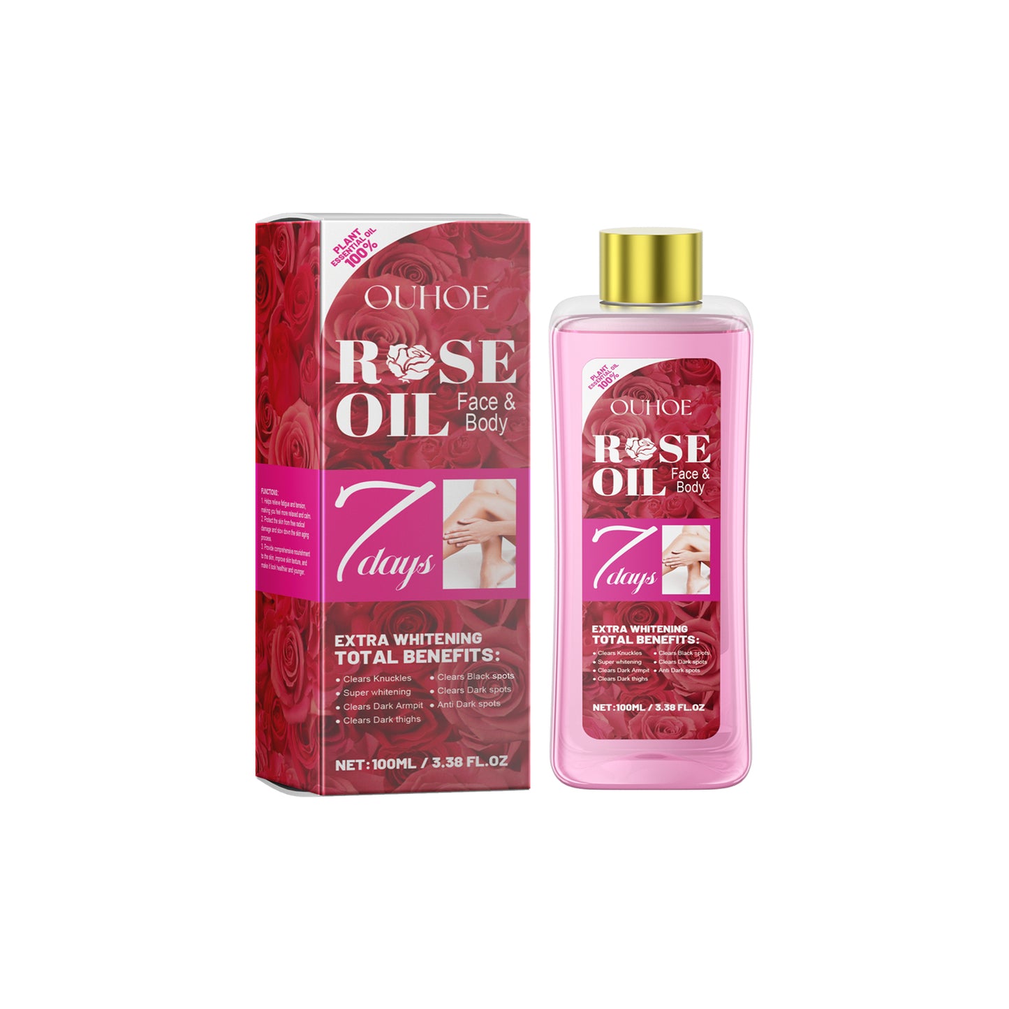 Rose Body Oil - Moisturizing & Repairing Skin Care Treatment - 100ml