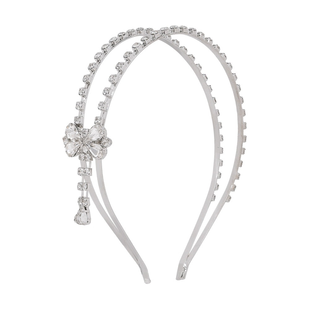 Alloy Geometric Hair Headband for Women - White