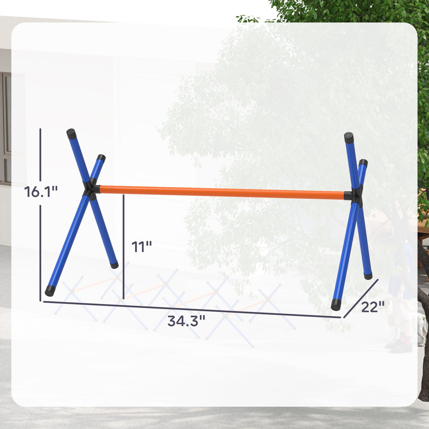 Dog Agility Course Set with Adjustable Jump Bars & Carry Bag - Backyard Training Equipment