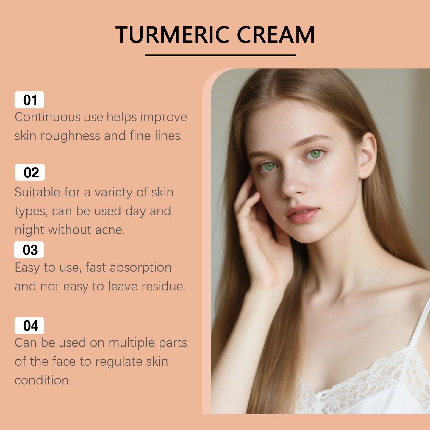 Turmeric Moisturizing Facial Cream 30g - Hydrating Skin Care for All Skin Types