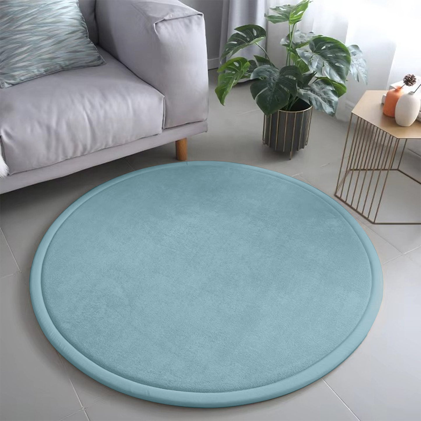Round Thickened Polyester Floor Mat - Modern Minimalist Home Decor