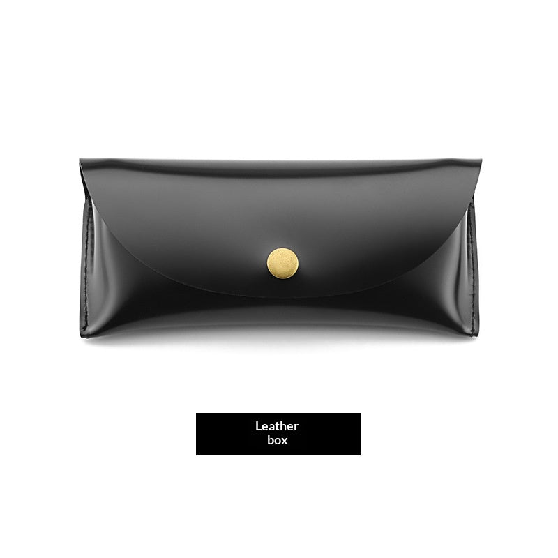 Leather Sunglasses Case Set with Cleaning Tools - Foldable Portable Storage
