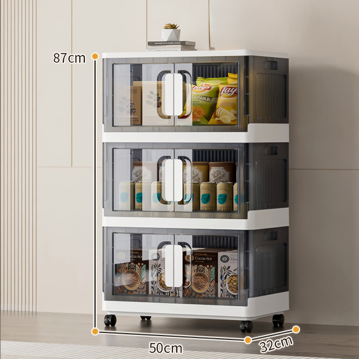 Foldable Clothes Storage Locker with Wheels for Household Organization