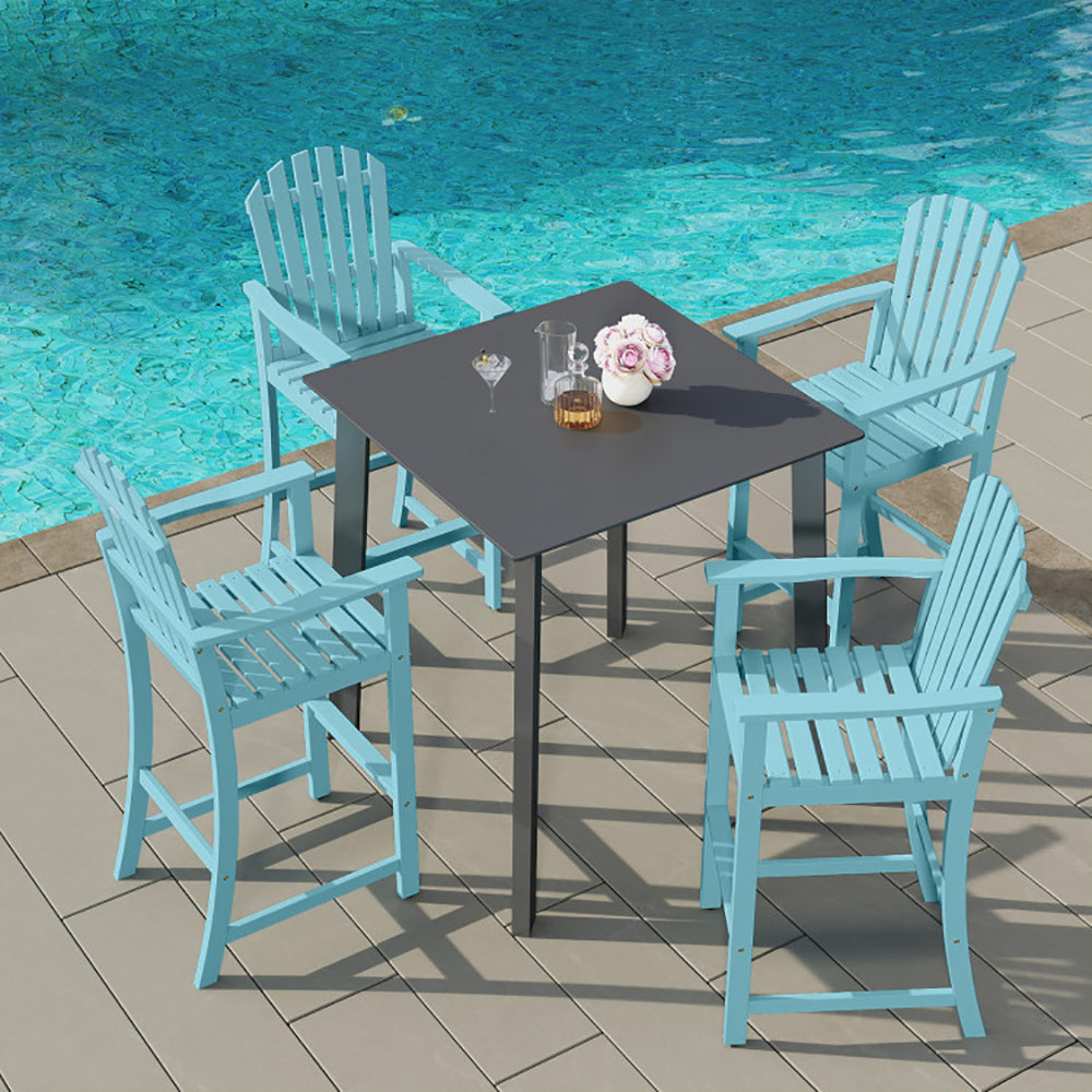 Tall Adirondack Chair With Armrests And Footrest Acacia Wood For Deck
