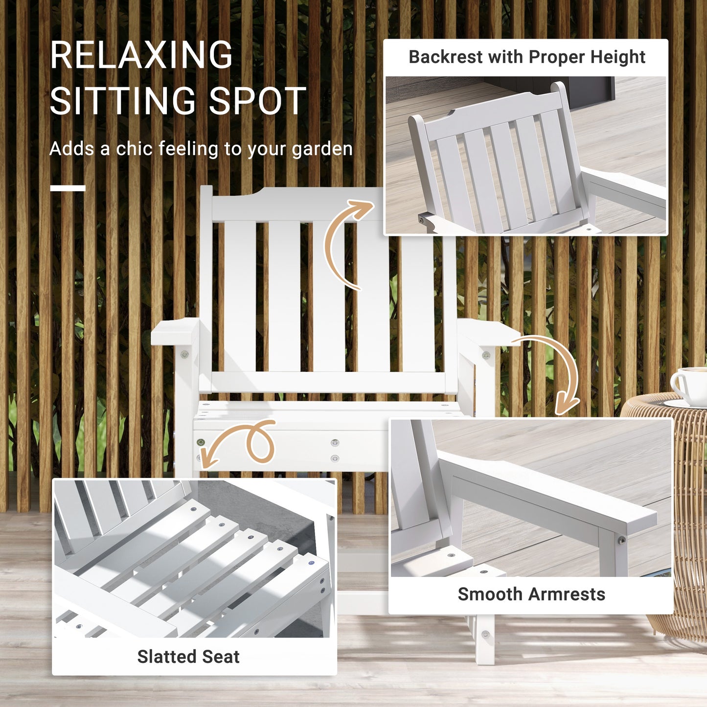 HDPE Outdoor Dining Chair - Heavy Duty, White Patio Furniture