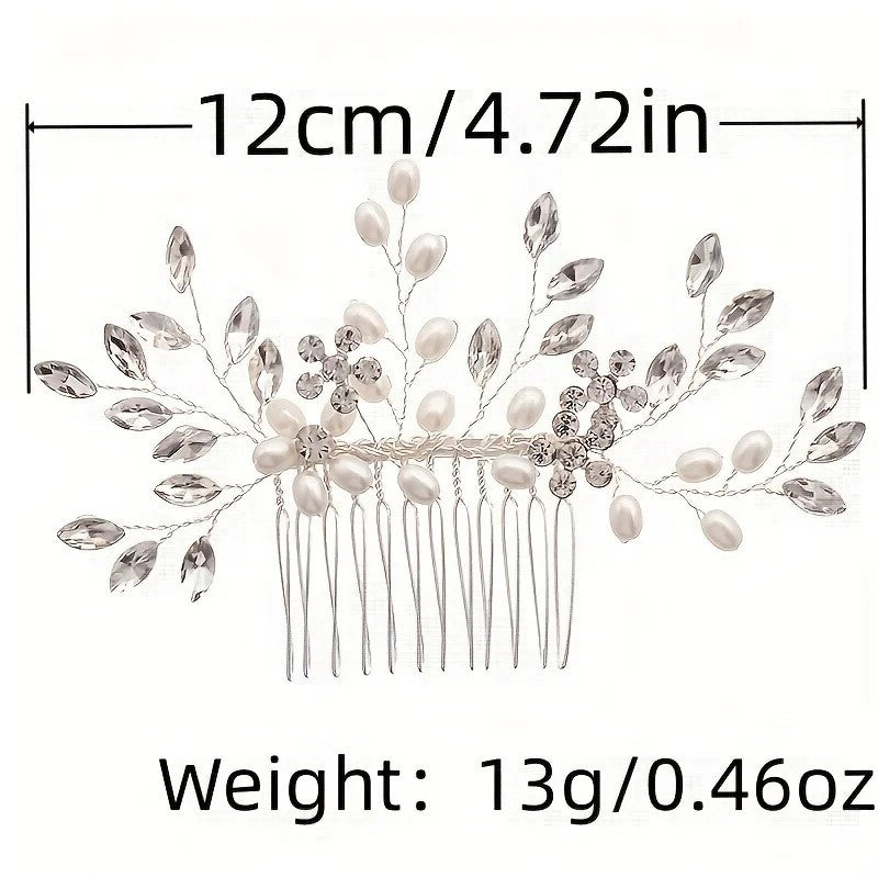Handmade Pearl Crystal Hair Comb