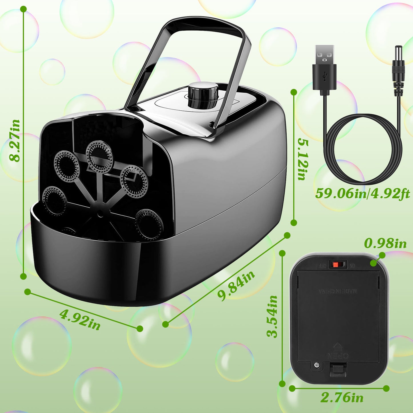 Automatic Bubble Maker - Portable Bubble Blower with 2 Speeds