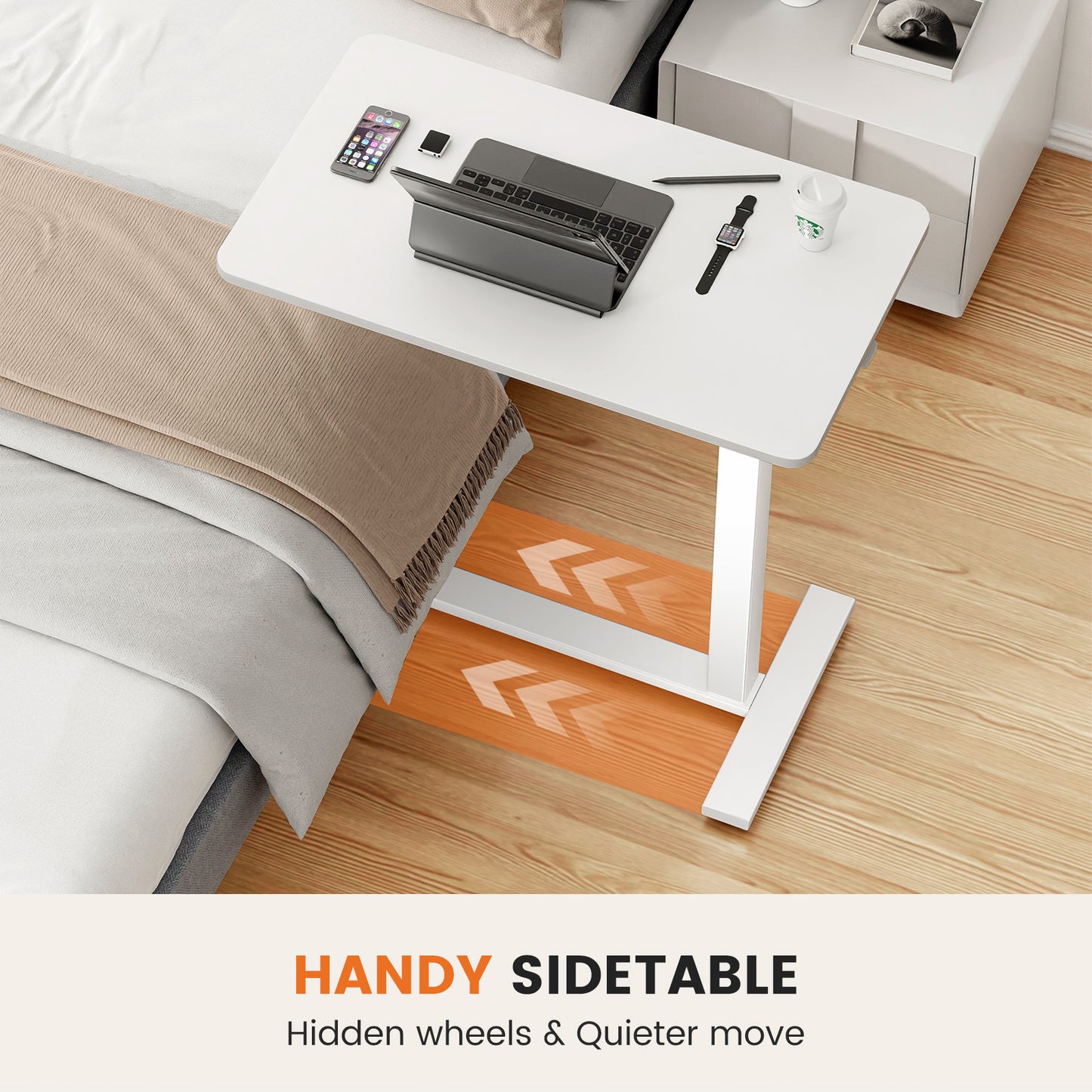 Adjustable Mobile Bed Table - Portable Computer Desk