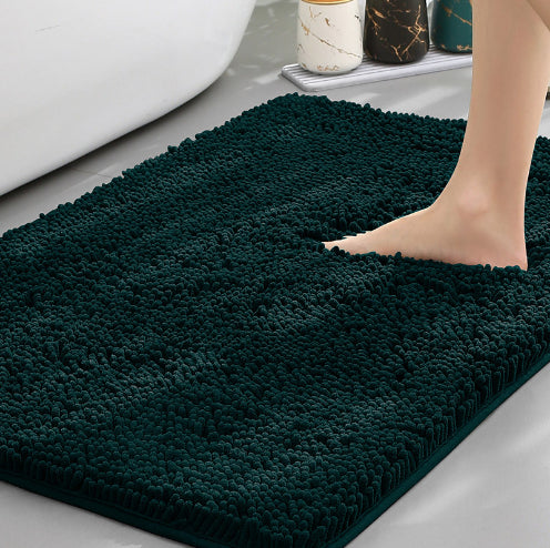 Long Wool Chenille Floor Mat Absorbent Non-Slip Bathroom and Bedroom Carpet