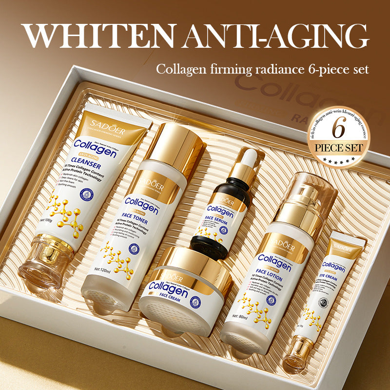 Collagen Facial Care Set - Firming Moisturizing & Hydrating Skincare 6-Piece Collection