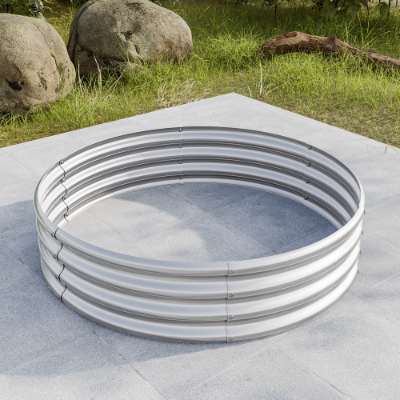 2-Pack Tall Round Metal Garden Bed - Raised Planter Box for Vegetables & Flowers