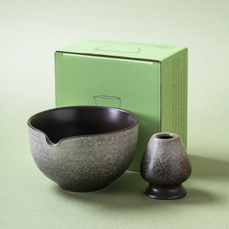 Japanese-Style Ceramic Matcha Bowl Set for Tea Preparation - Multiple Colors