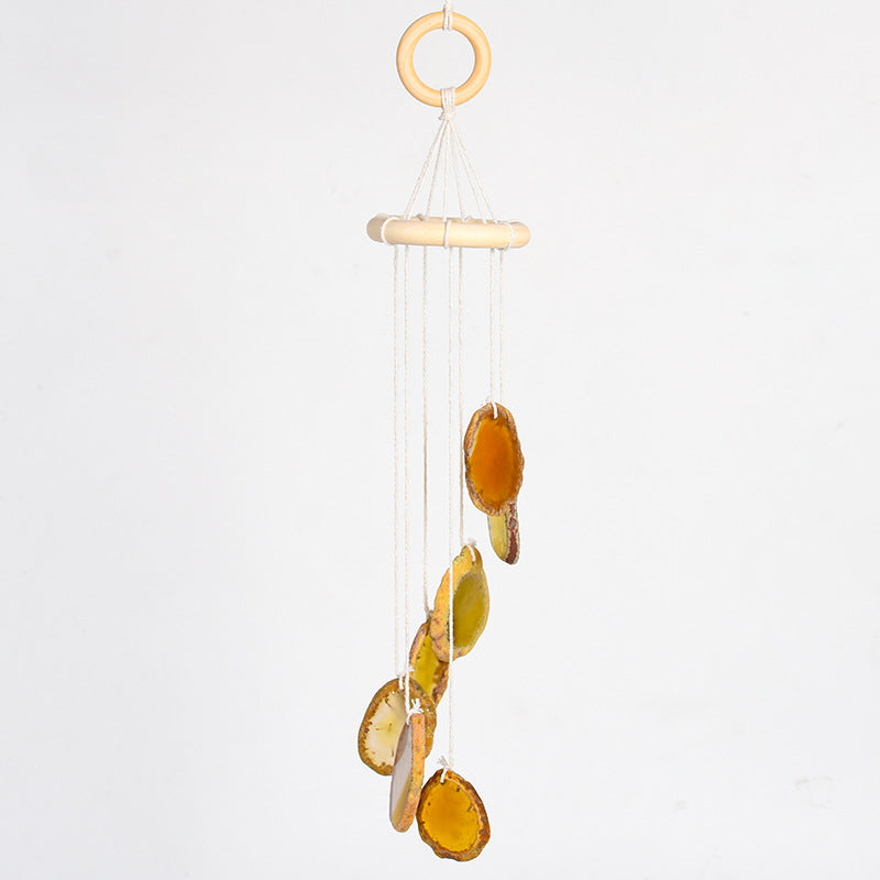 Agate Slice Wind Chimes - Irregular Color Crystal Home Decor