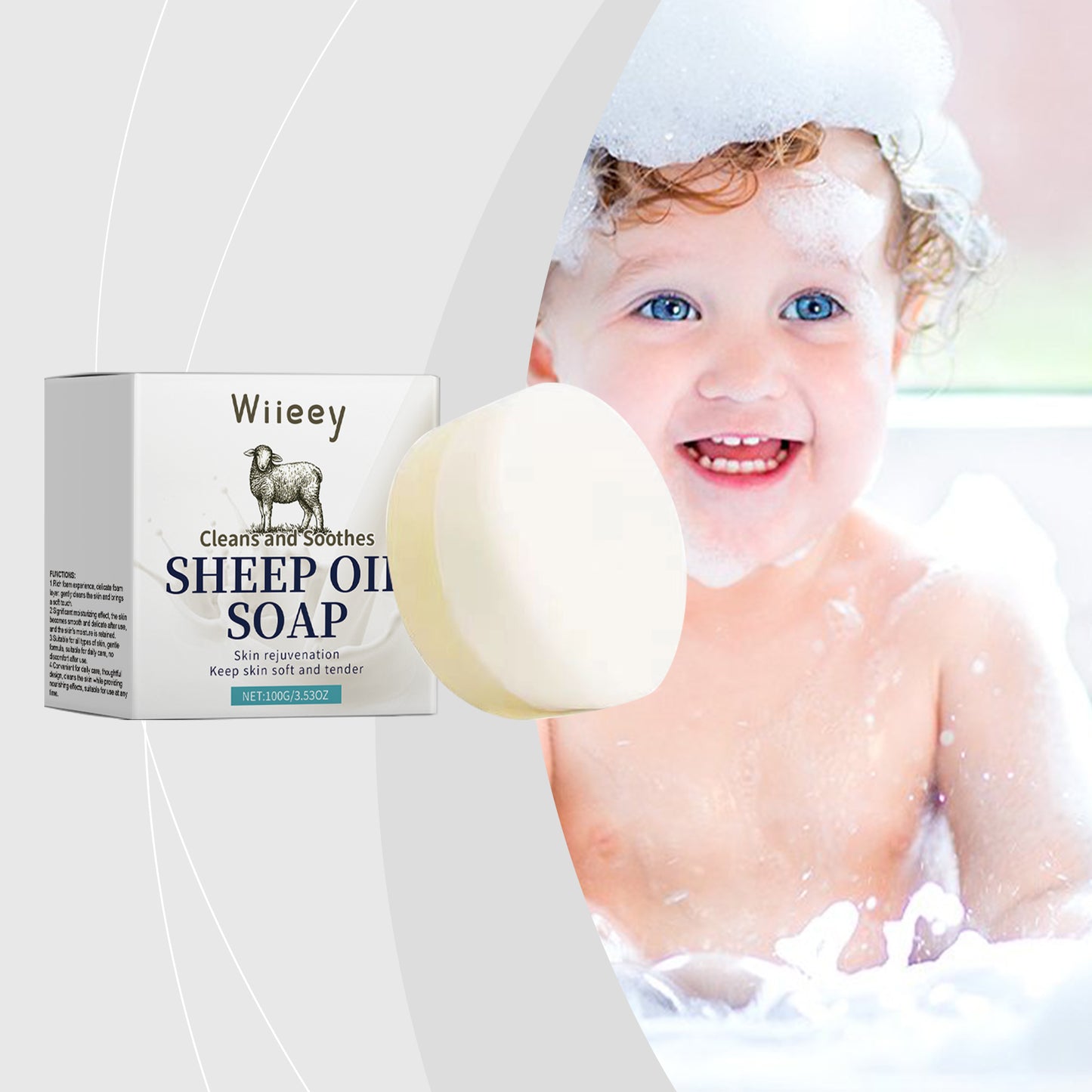 Moisturizing Suet Soap with Lanolin & Goat Milk - Gentle Cleansing Bar