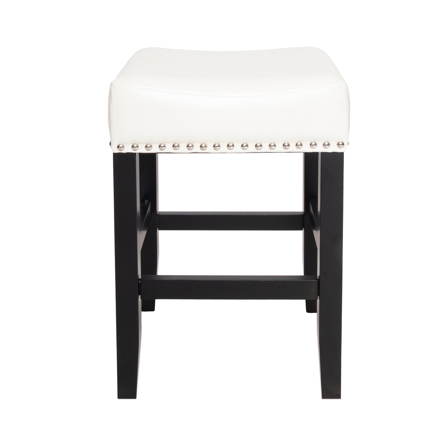 26-inch Backless Ivory Leather Counter Stool Set Of 2