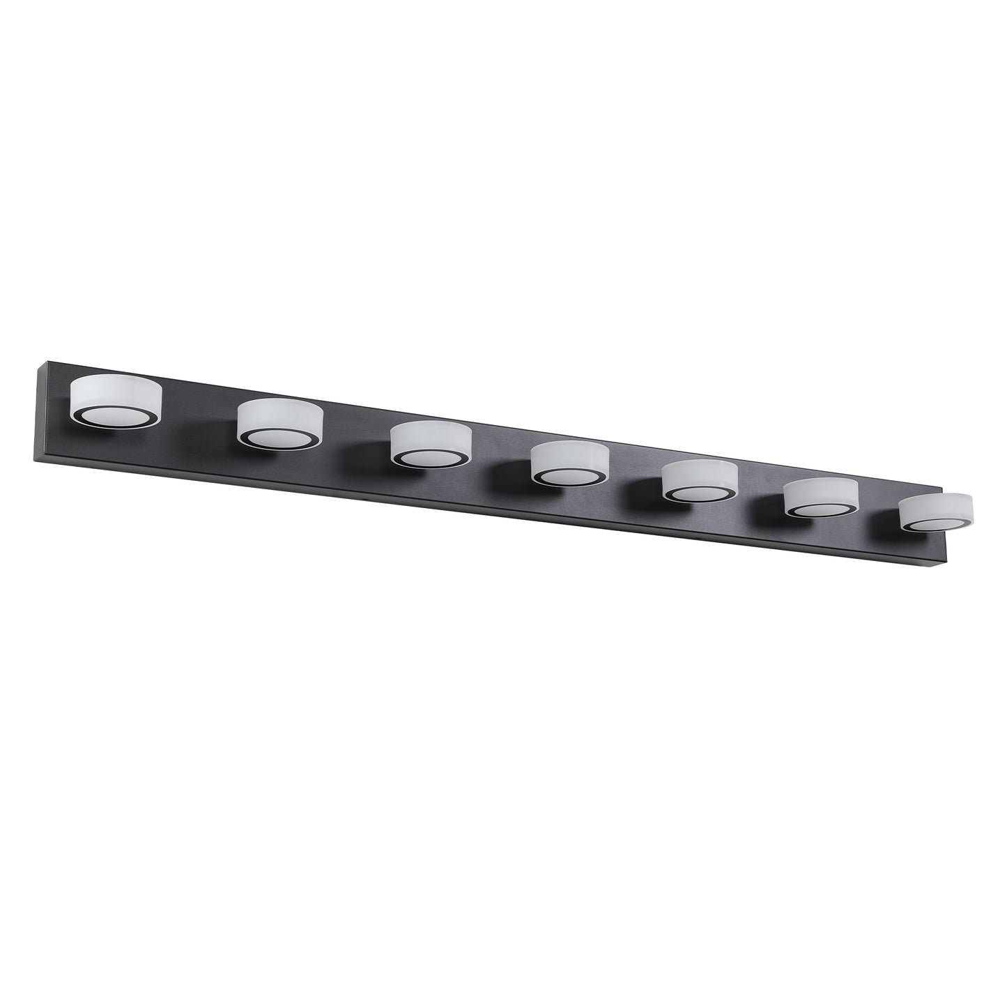 Modern 7-Light LED Wall Sconce - Black Iron with Acrylic Shades