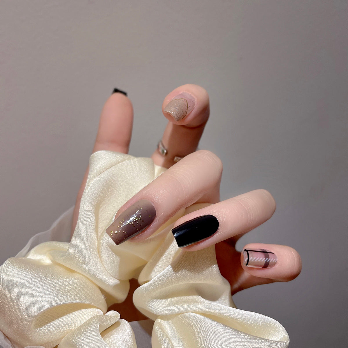 Semi-Cured Gel Nail Stickers - 22pcs Kit with Tools