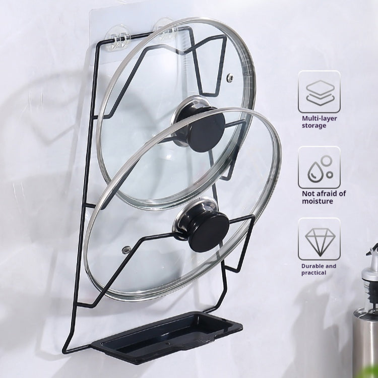 Stainless Steel Pot Lid Rack Wall Mount Organizer Kitchen Storage