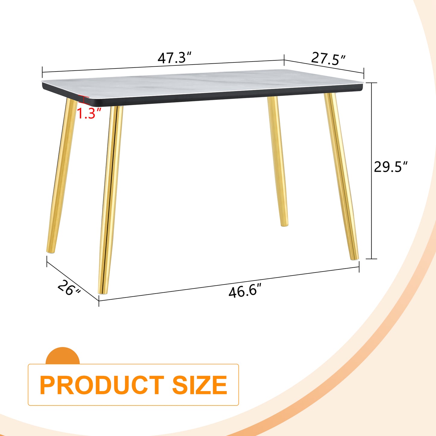 Modern Minimalist Rectangular Dining Table, Suitable For 4-6 People.