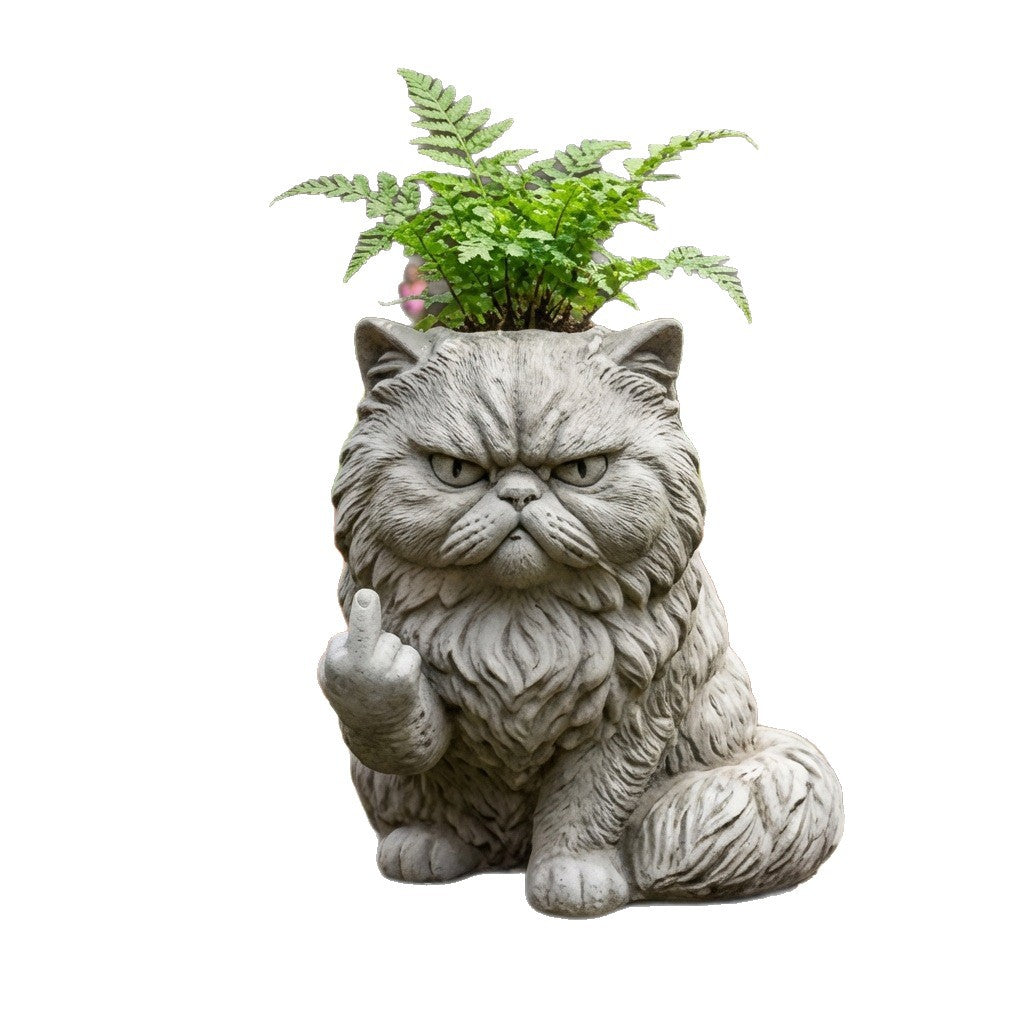 Animal Flower Pot Decorations with Cat and Dog Styles - Resin Garden Planters