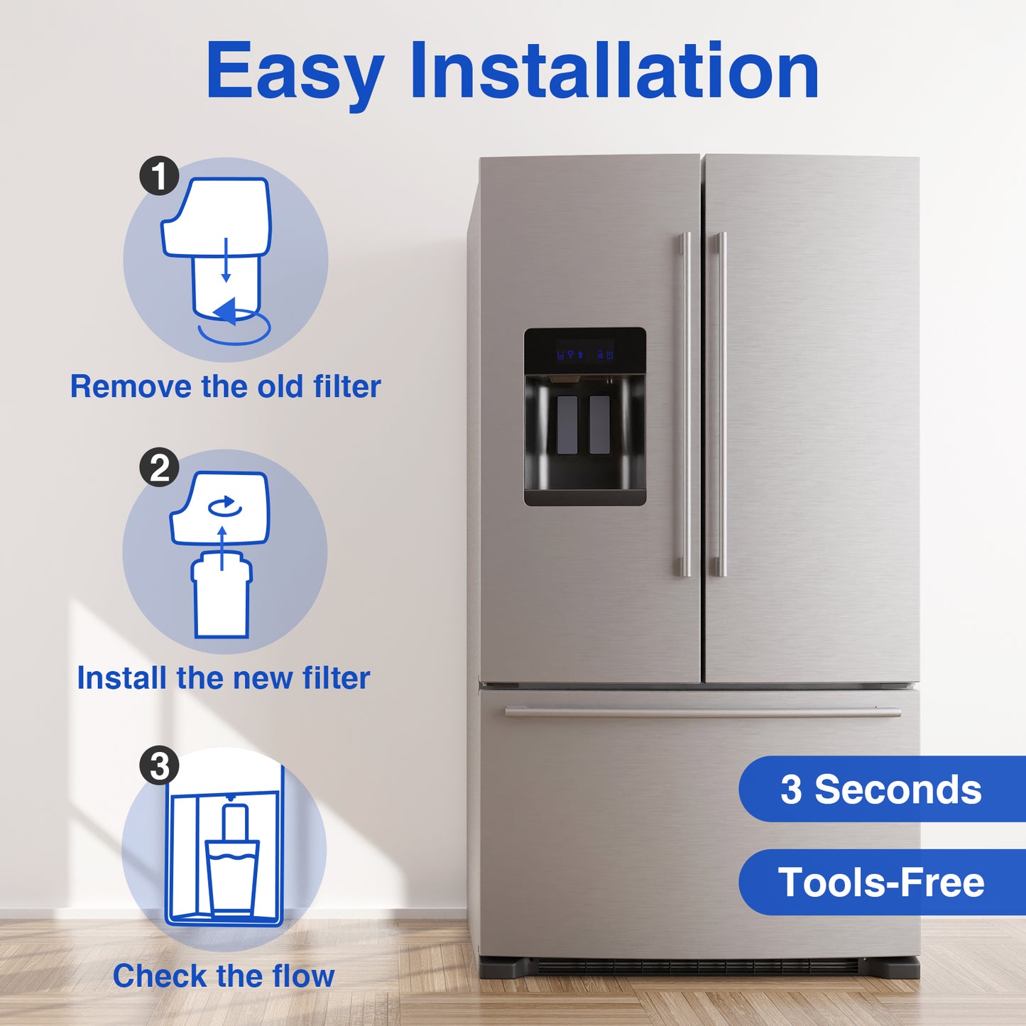 6-Pack Refrigerator Water Filter Replacement - Fits GE MWF, Kenmore 9991
