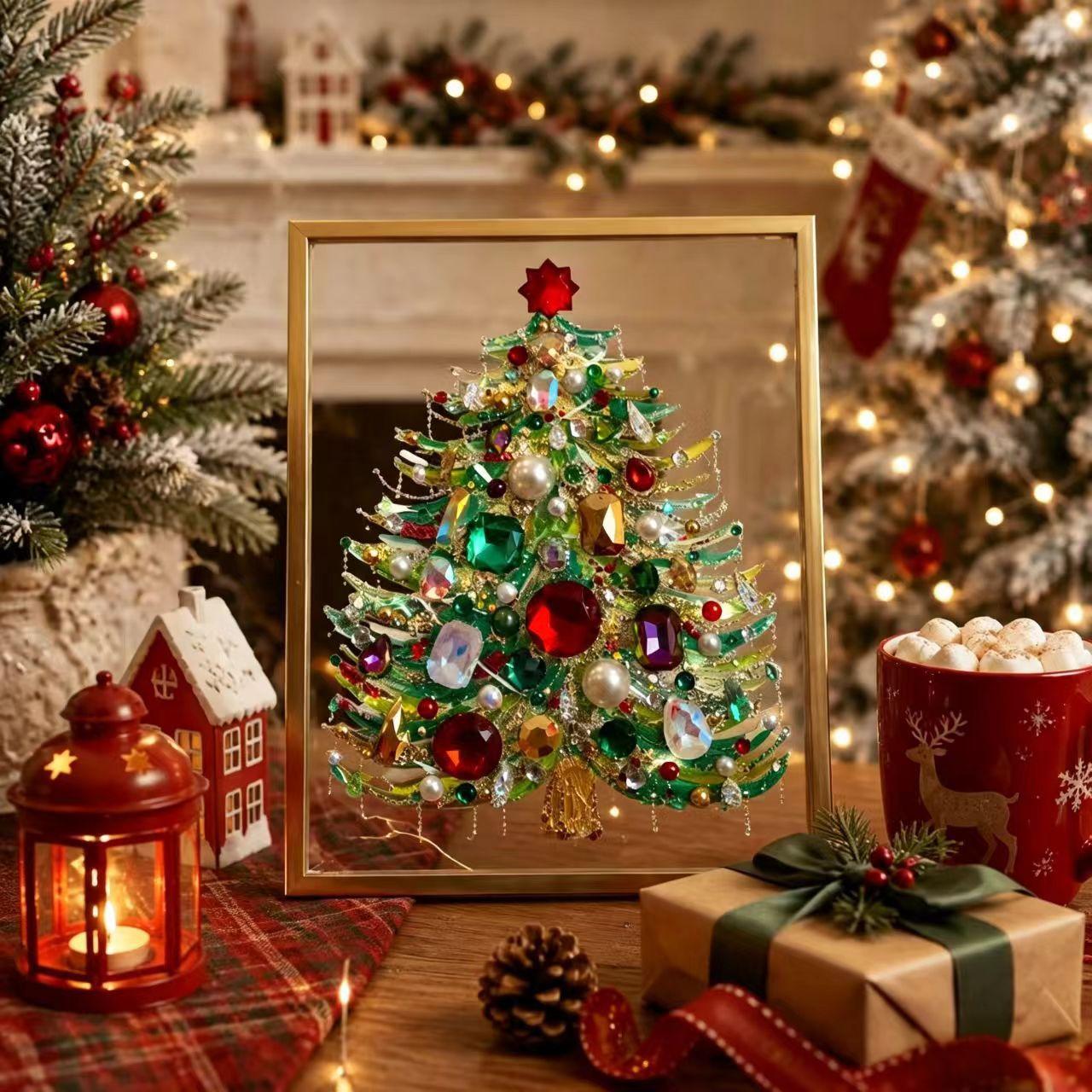DIY Christmas Tree Jewelry Art Kit - Holiday Home Decor Craft Set