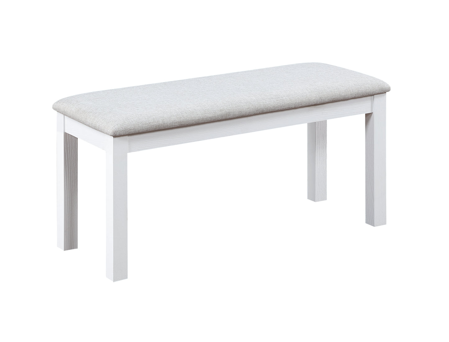 6-Piece Wooden Dining Table Set with 4 Chairs & Bench - White