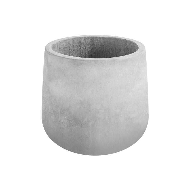 Round Cement Flowerpot with Simple Nordic Design for Home & Garden