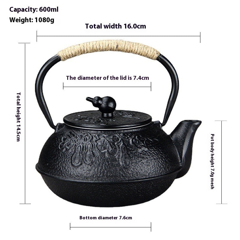 Electric Tea Kettle and Teapot Set - Ceramic Stove Compatible, 600ml
