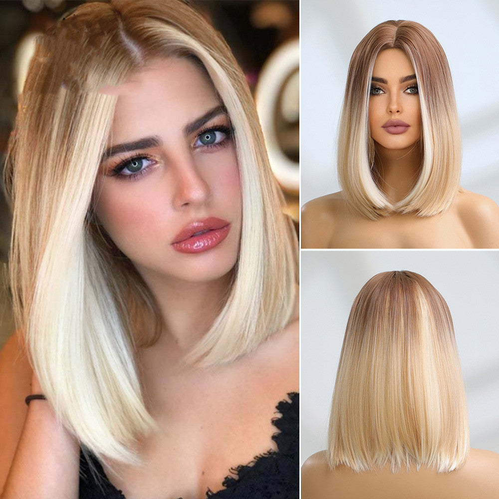 Long Curly Rose Gradient Synthetic Wig