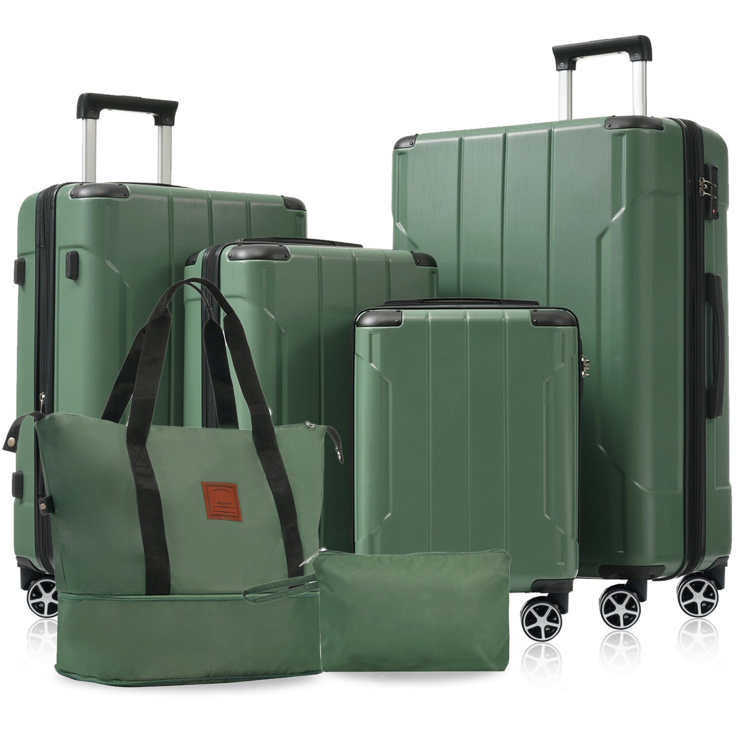 Expandable 6-Piece Hardshell Luggage Set with TSA Lock - Green