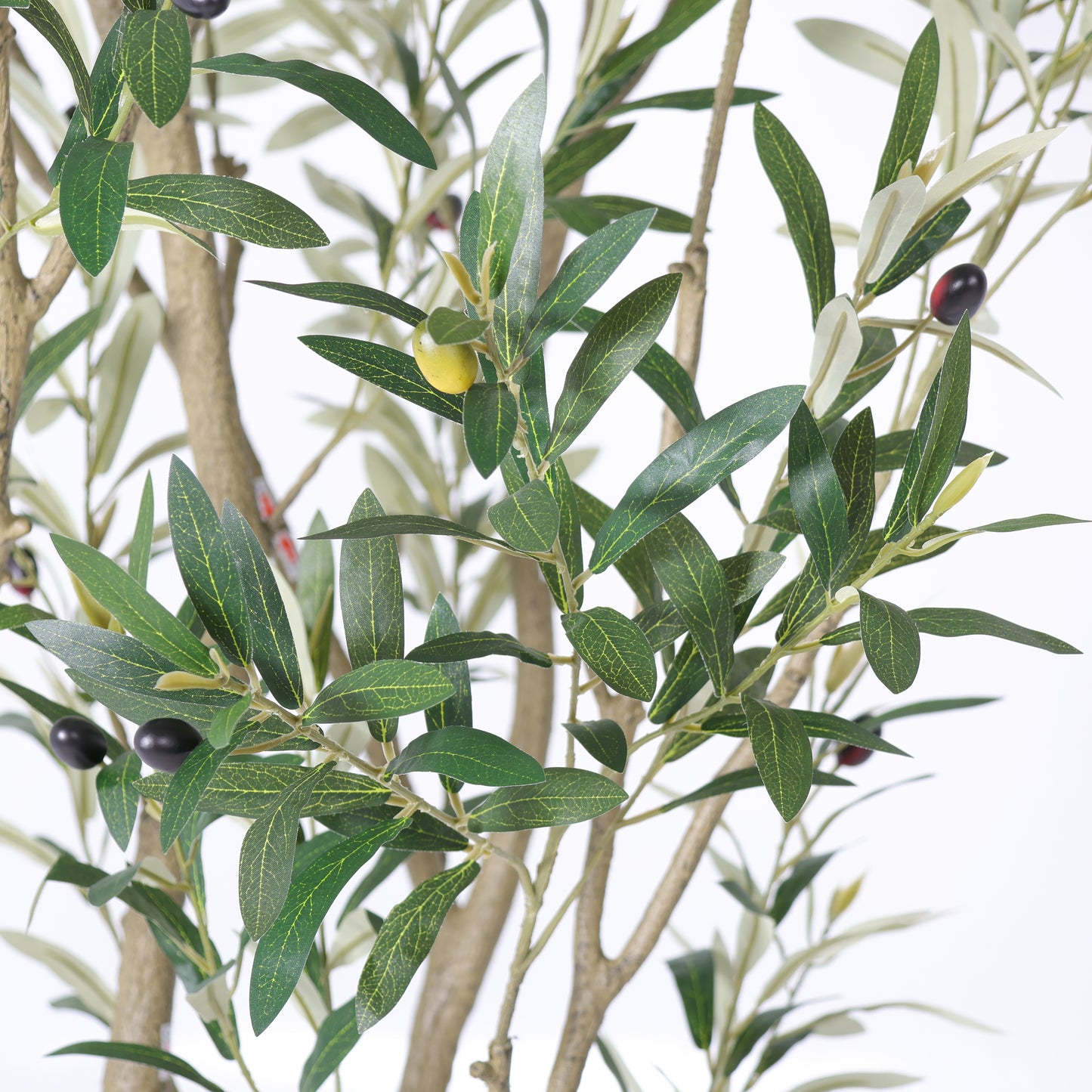 8FT Artificial Olive Tree with Modern White Planter - Indoor & Outdoor