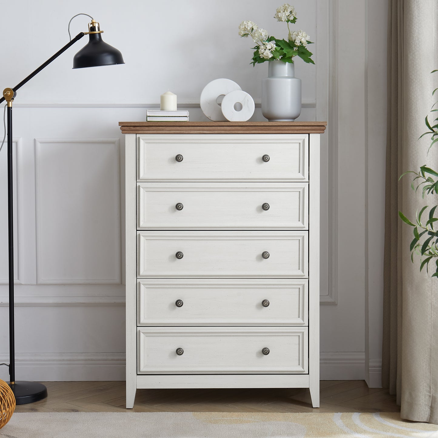 Modern 5 Drawers Dresser Cabinet,Chest Of Closet Organizers And