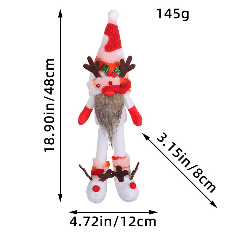 Christmas Antlers Long Leg Doll Decoration Desktop Ornament - Holiday Decor