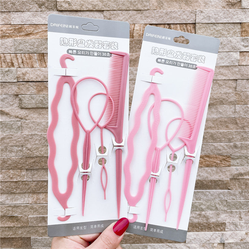 Plastic Comb Pattern Design Hair Pulling Needle Ball Head Hair Curler - Multi Colors