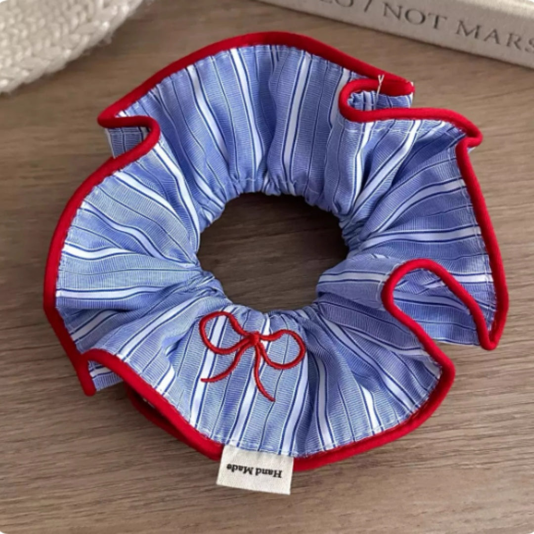 Striped Fabric Hairband Ball Head Accessory