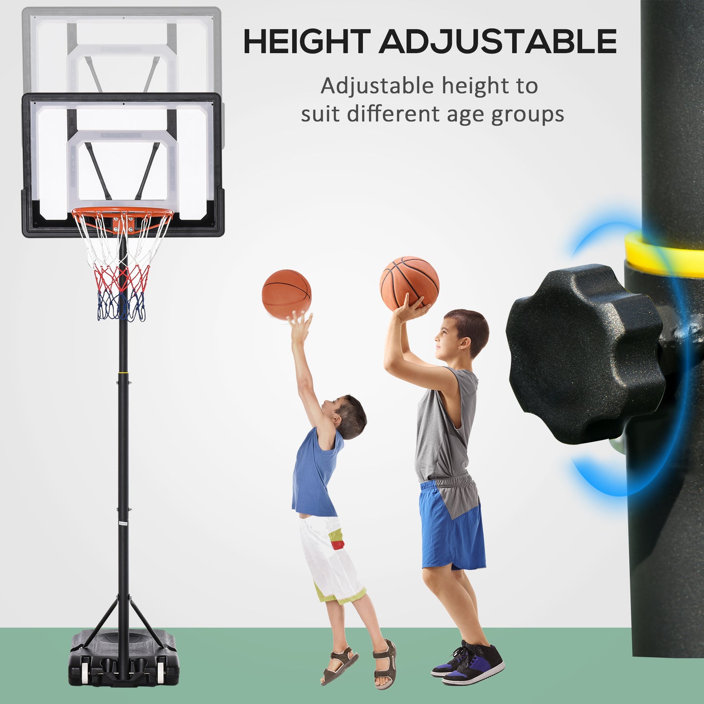 Portable Basketball Hoop with Adjustable Height - Indoor/Outdoor