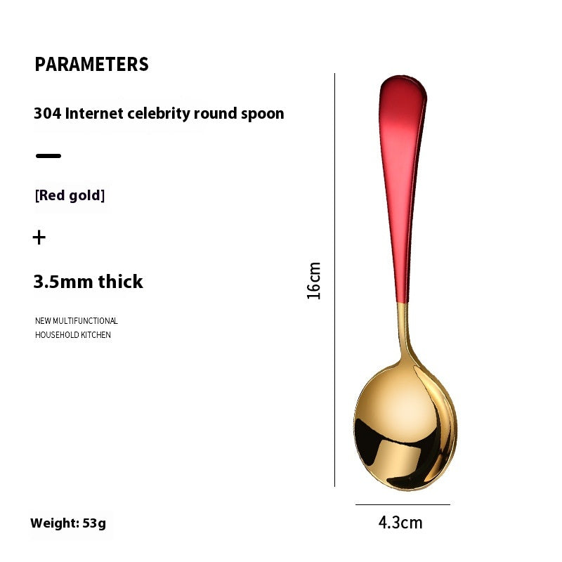Stainless Steel Household Spoon 3.5mm Thickened Modern Kitchen Utensil