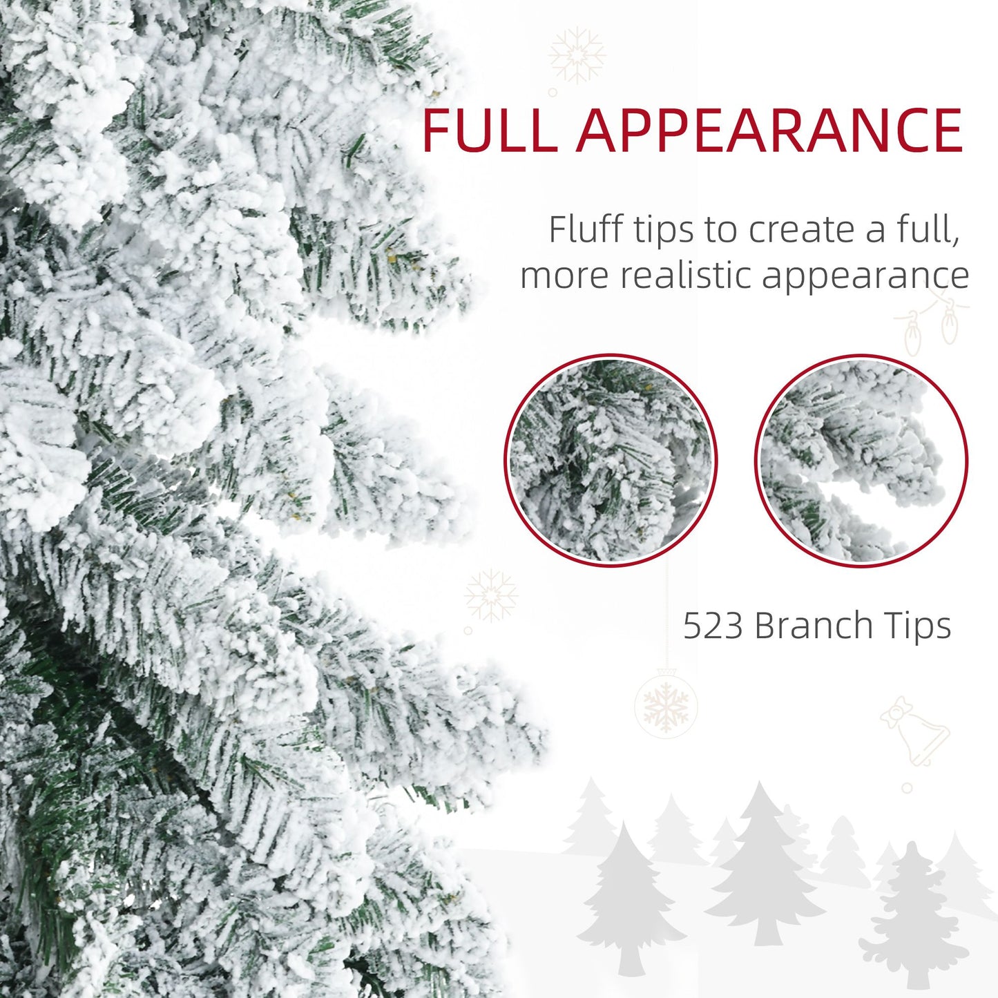 6' Flocked Artificial Christmas Tree with Snow-Frosted Branches