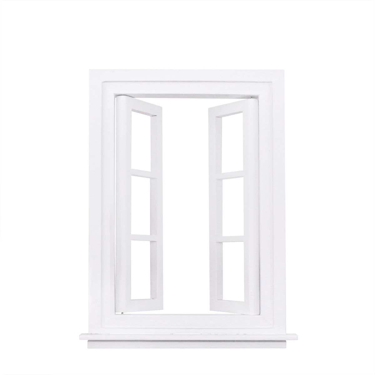 Mini Dollhouse Model Can with 6 Windows - White Home Decor Accessory