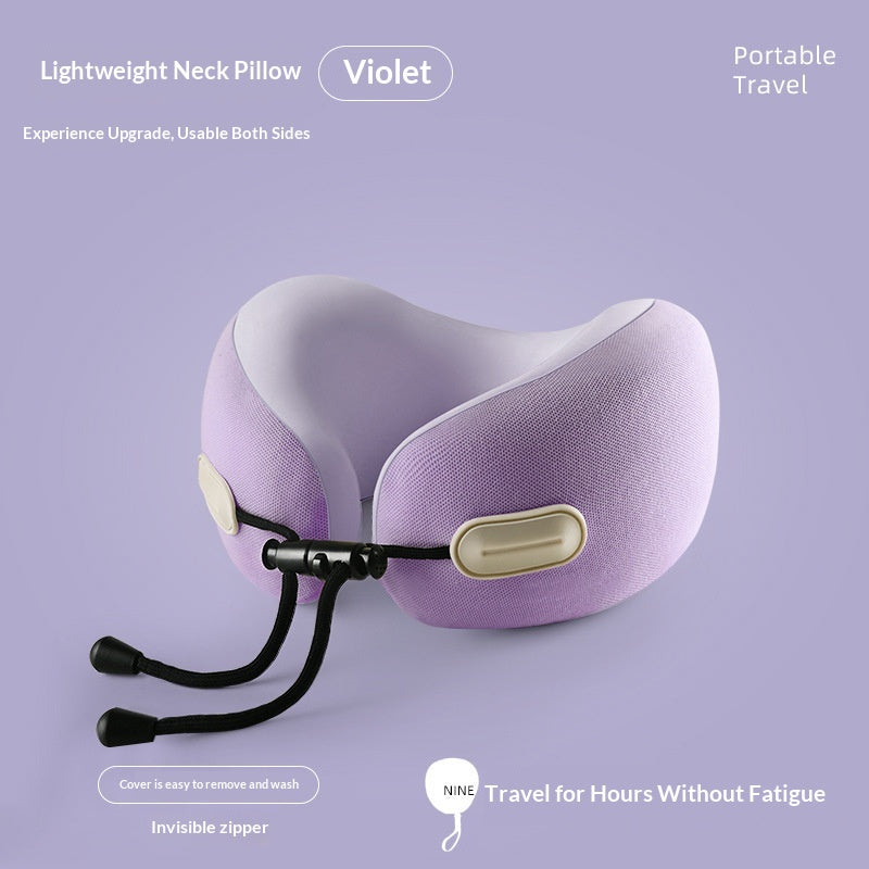 Memory Foam U-Shaped Travel Pillow Neck Support for Airplane & Home Use