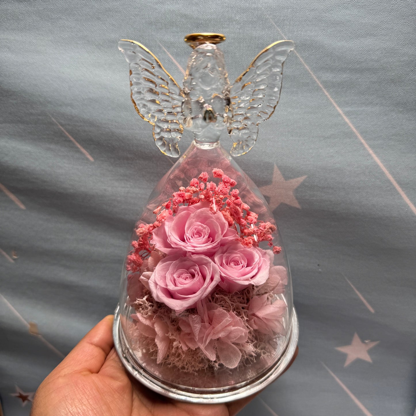 Christmas & Valentine's Day Rose Bouquet Ornament with Light - Handmade Gift